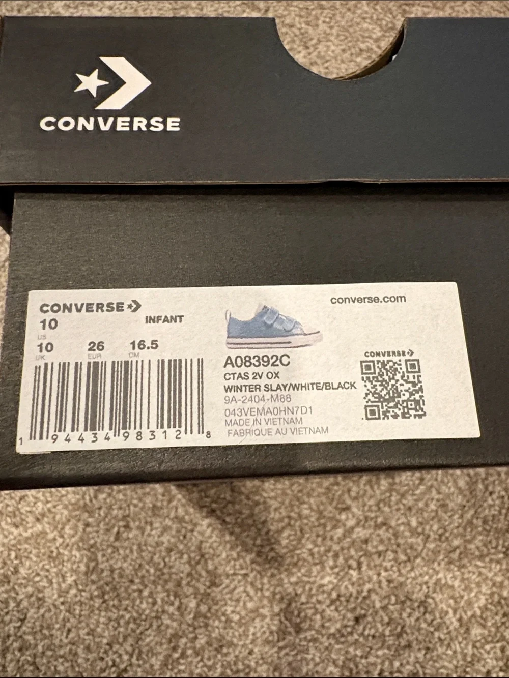 Converse Kids Glitter Velcro Low Top Sneakers in Light Blue